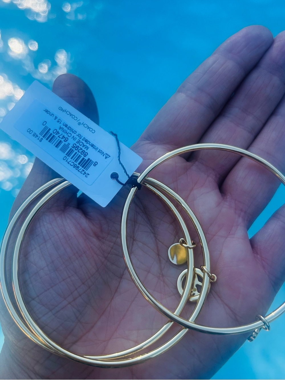 Coach Gold finish set of 3 bracelets - Picture 4 of 11